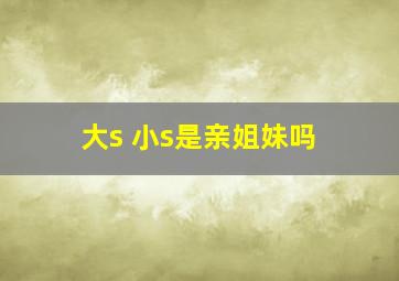 大s 小s是亲姐妹吗